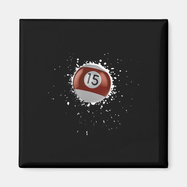 Coole 15-Ball-Fünfzehn Pool Billard Paint Spritzer Magnet (Vorne)