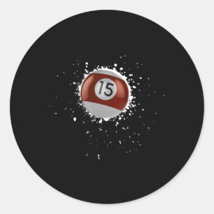 Coole 15-Ball-Fünfzehn Pool Billard Paint Spritzer Runder Aufkleber