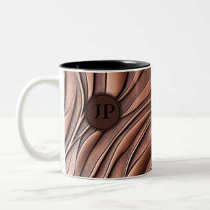Coole 3D-Kupfer-Metallic-Wellenanfänge Zweifarbige Tasse