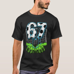 Coole 67 Fußballnummer Feuer Eis Sport Power Stil T-Shirt