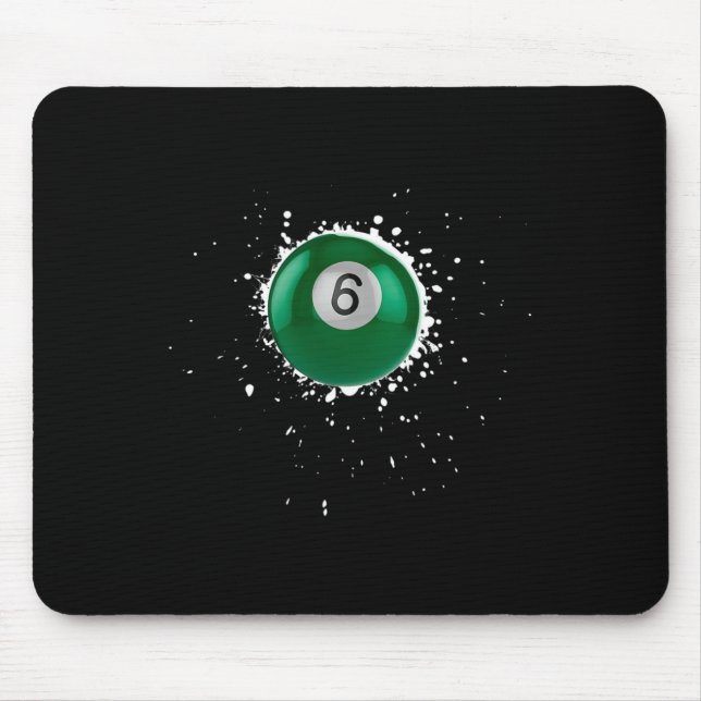Coole 6-Ball-Billard Billard Spritzer Bill Mousepad (Vorne)
