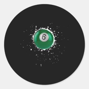 Coole 6-Ball-Billard Billard Spritzer Bill Runder Aufkleber