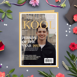 Coole Abschluss-Fake-Magazin-Cover für Absolventen Karte