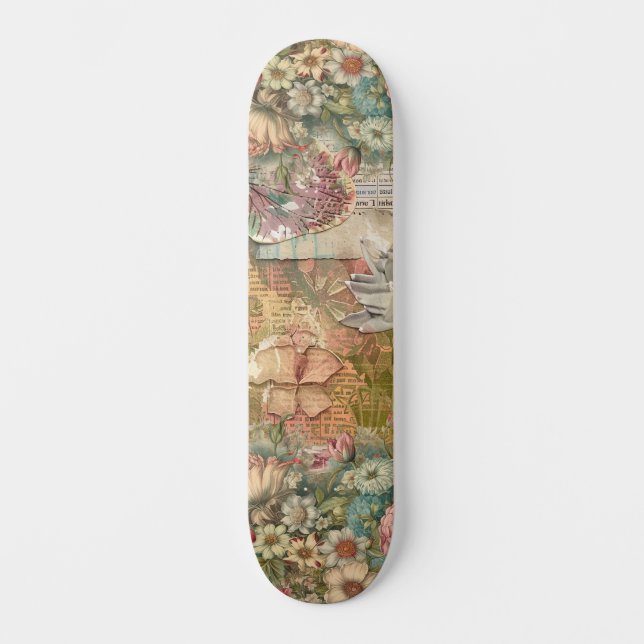 Coole Abstrakte Abstrakte Blumenstrasse Skateboard (Vorderseite)