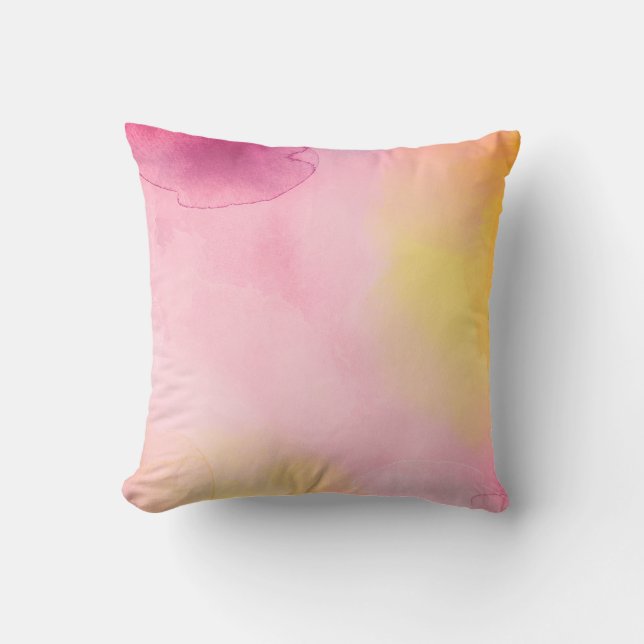 coole abstrakte Aquarellgestaltung Rosa Kissen (Vorderseite)