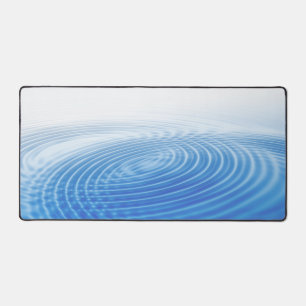 Coole Abstrakte Blauwellen Konzentrierte Kreise Schreibtischunterlage