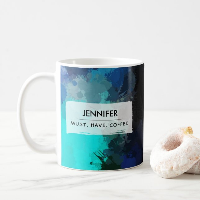 Coole Abstrakte Farbtafel muss Kaffee enthalten Kaffeetasse (Mit Donut)