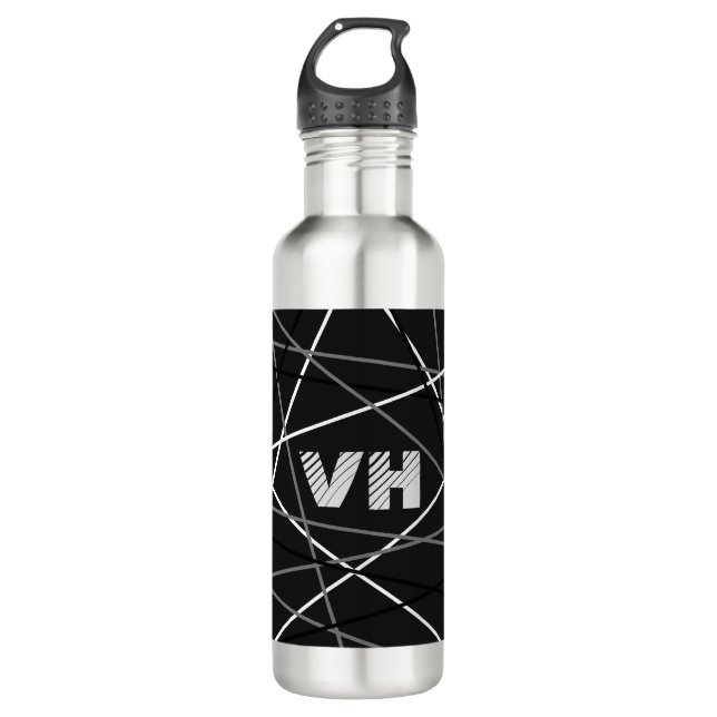 Coole Abstrakte Gitarren-Gitarreninitis Edelstahlflasche (Vorderseite)