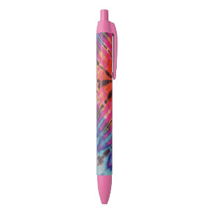 Coole Abstrakte Hot Pink Blue Black Batik Gefärbt Kugelschreiber