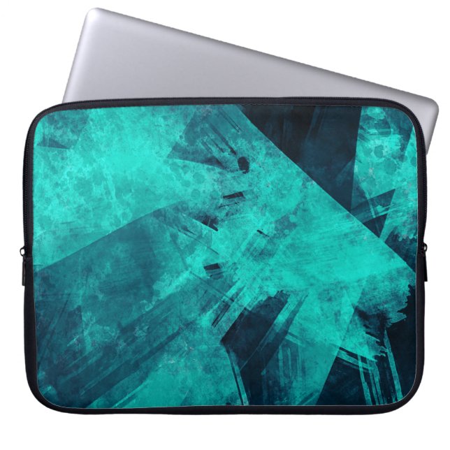 Coole Abstrakte Jagd Blaue Kunst Laptopschutzhülle (Vorderseite)