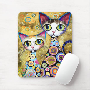 Coole abstrakte Katzen Mousepad