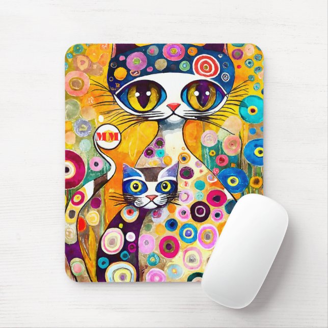 Coole abstrakte Katzen Mousepad (Mit Mouse)