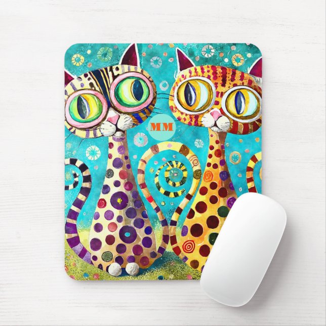 Coole abstrakte Katzen Mousepad (Mit Mouse)