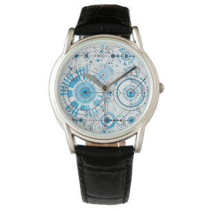 Coole Abstrakte Motor-Technologie Armbanduhr