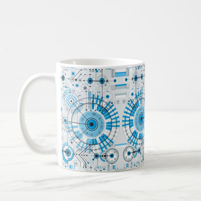 Coole Abstrakte Motor-Technologie Kaffeetasse (Links)