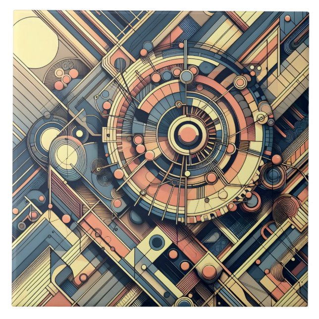 Coole abstrakte Musterliebhaber Fliese (Vorderseite)