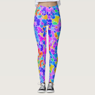 Coole Abstrakte Neonfarben Geometrische Mosaik Leggings