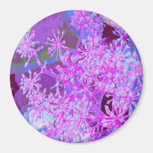 Coole Abstrakte Retro-Natur in heißrosa und Lila Magnet