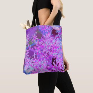 Coole Abstrakte Retro-Natur in heißrosa und Lila Tasche