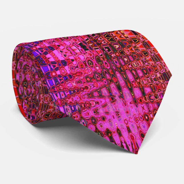Coole Abstrakte Rosa und schwarzer Atomrückwärts Z Krawatte (Gerollt)