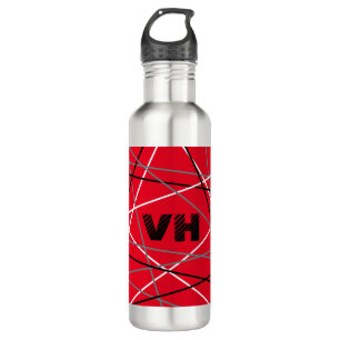 Coole Abstrakte Rot Stripter Gitarreneinträge Edelstahlflasche