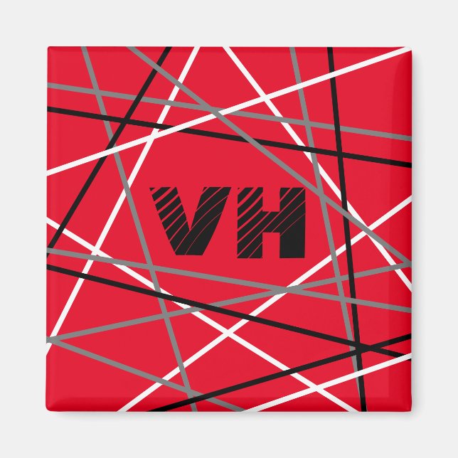 Coole Abstrakte Rot Stripter Gitarreneinträge Magnet (Vorne)