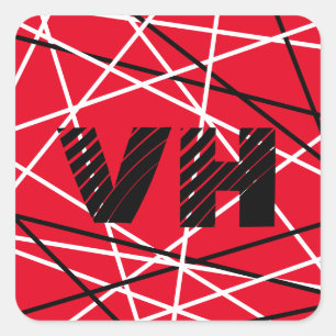Coole Abstrakte Rot Stripter Gitarreneinträge Quadratischer Aufkleber