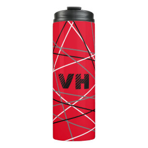 Coole Abstrakte Rot Stripter Gitarreneinträge Thermosbecher