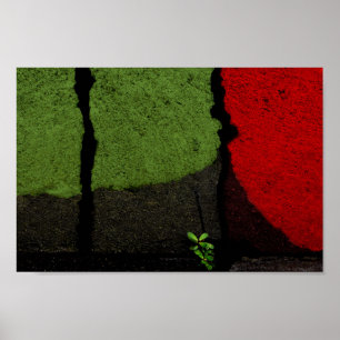 Coole Abstrakte Rot- und Grünfotografie Poster