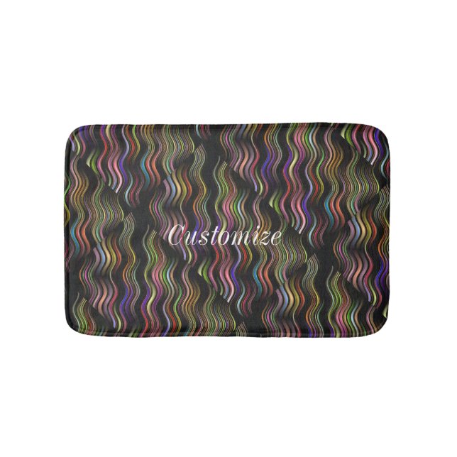 Coole Abstrakte Wavy Line Art Thunder_Cove Badematte (Vorderseite)