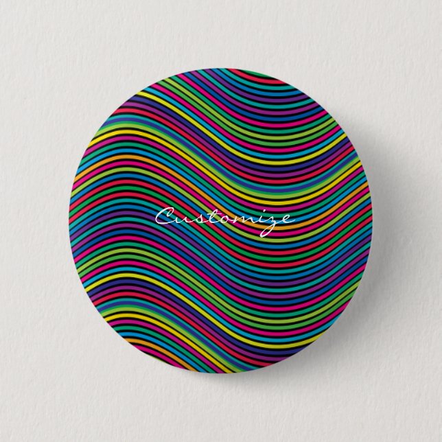 Coole Abstrakte Wavy Line Art Thunder_Cove Button (Vorderseite)
