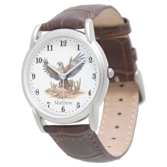 Coole Adlerfreunde tragen ihren Namen Armbanduhr (Schrägansicht)