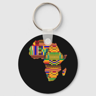 Coole Afrika Karte Kente Tuch für Wo African Love Schlüsselanhänger