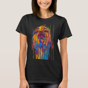 Coole afrikanische Frau Afro Farbe bemaltes Gesich T-Shirt