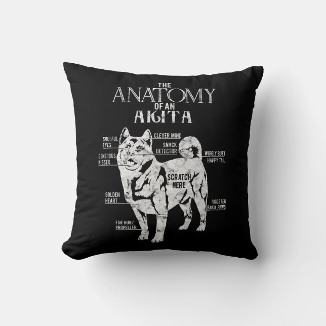 Coole Akita Anatomy Clos Geschenke Hunde Liebhaber Kissen (Vorderseite)