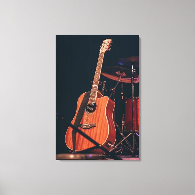 Coole akustische Gitarre Leinwanddruck (Vorderseite)