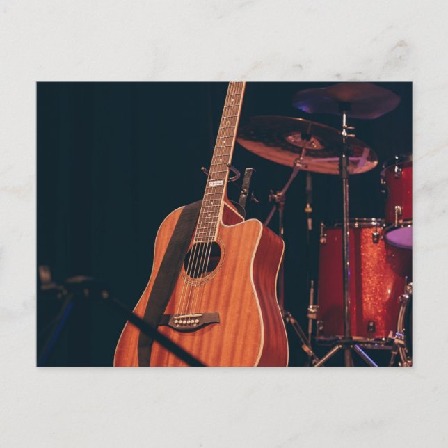 Coole akustische Gitarre Postkarte (Vorderseite)