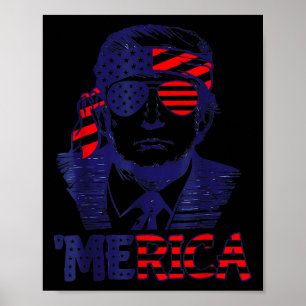 Coole Amerika Trump glücklich 4. Juli Trump Amerik Poster