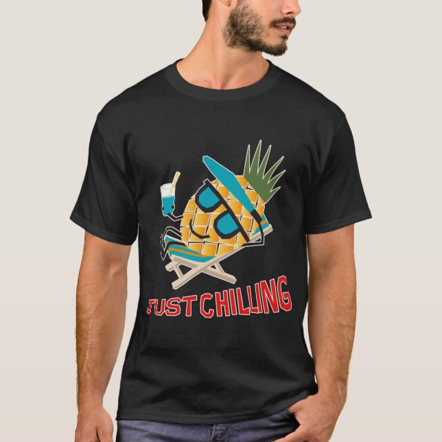 Coole Ananas Fruit Chilling Funny Kawaii Sommer T-Shirt (Vorderseite)