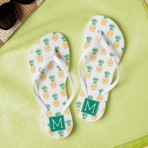 Coole Ananas Mit Monogramm Flip Flops