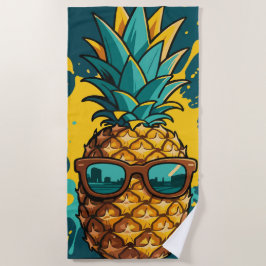 Coole Ananas mit Sonnenbrille – Sommer Stimmung Strandtuch