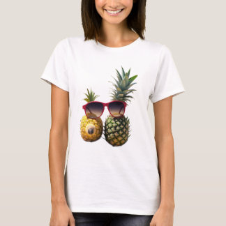 Coole Ananas mit Sonnenbrillen – Lustige Sommersti T-Shirt