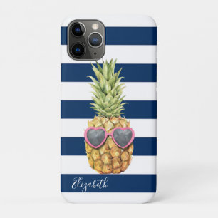 Coole Ananas, tropisch, blau gestreift Case-Mate iPhone Hülle