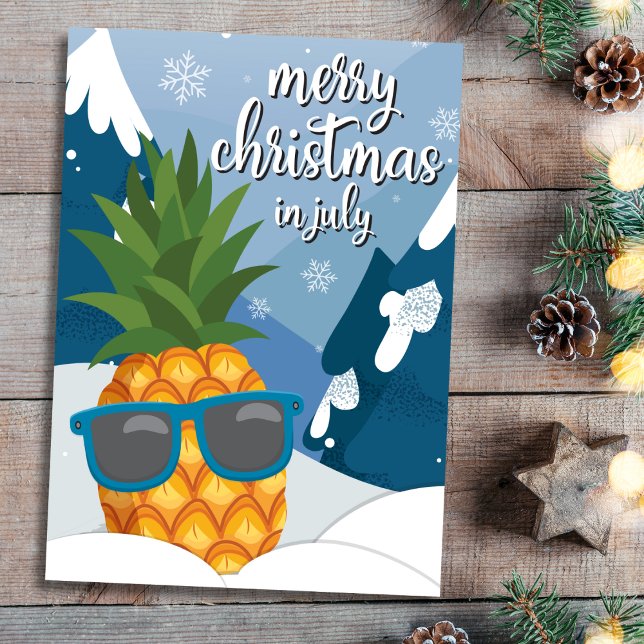 Coole Ananas Weihnachten im Juli Grußkarte Dankeskarte (Von Creator hochgeladen)