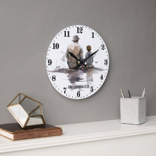 Coole Angelwort-Kunst für Väter Große Wanduhr