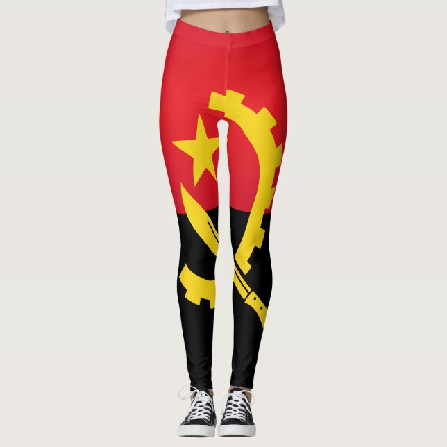 Coole Angola-Flagge Leggings (Vorderseite)