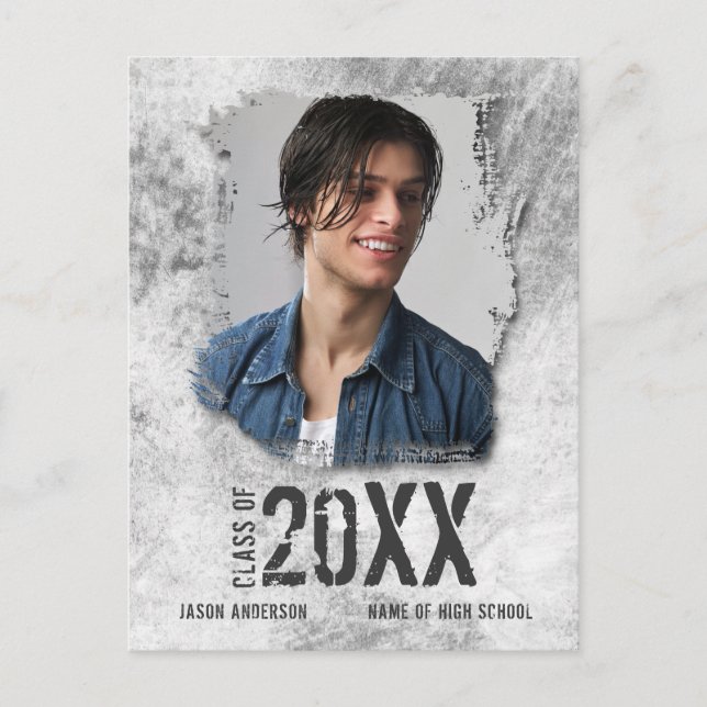 Coole Ankündigung des Graduate Foto Grunge Postkarte (Vorderseite)