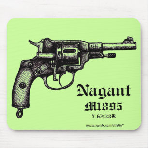 Coole antike Nagant Revolver Grafik-Mauspad Mousepad