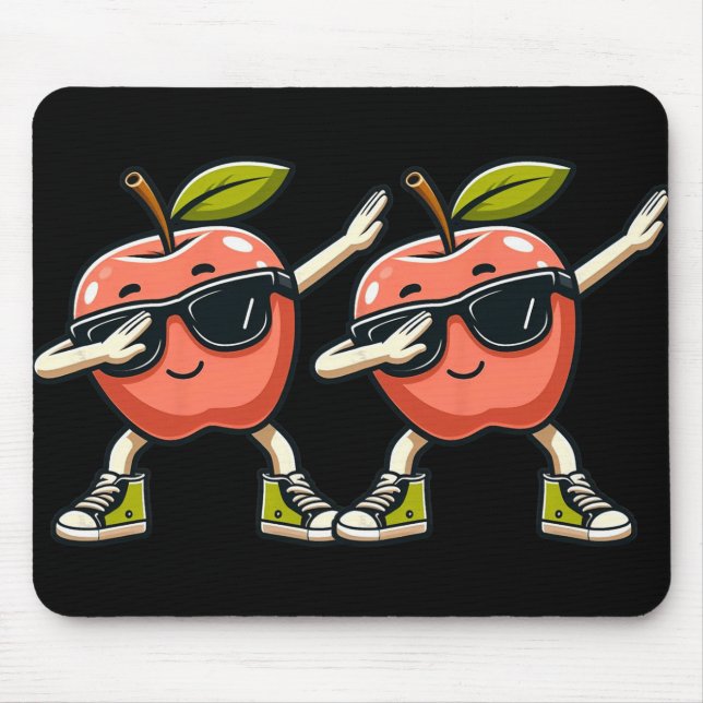 Coole Apfelkunst für Männer Kinder Apfelsaft Mousepad (Vorne)