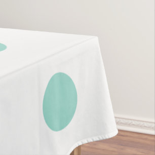 Coole Aqua-Polka-Punkte auf Weiß Tischdecke